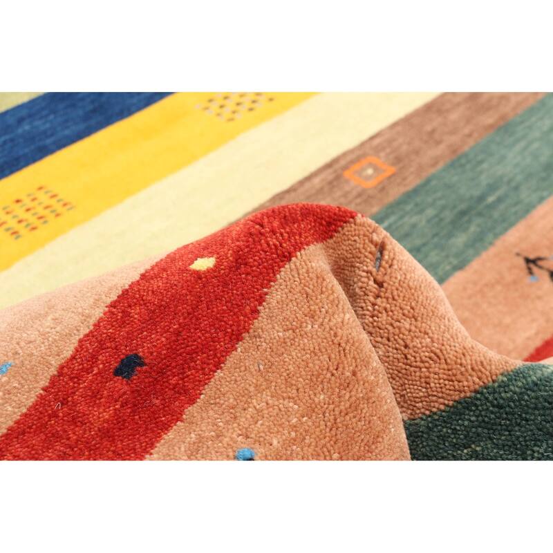 ECARPETGALLERY Hand Loomed Kashkuli Gabbeh Multi Color Wool Rug - 3'11 x 5'7