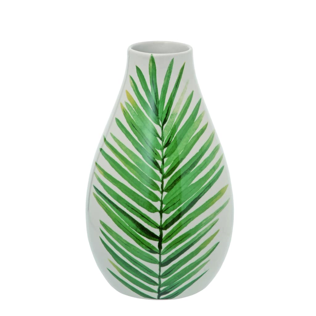 Transpac Dolomite 6 in. Multicolor Spring Leaf Vase