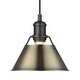 preview thumbnail 1 of 0, Yep by Golden Lighting Orwell 1-light 8in Pendant in Matte Black and Aged Brass shade