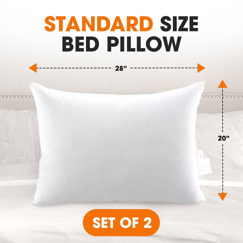 Cheer Collection Hypoallergenic Alternative Down Hollow Fiber Pillow - White