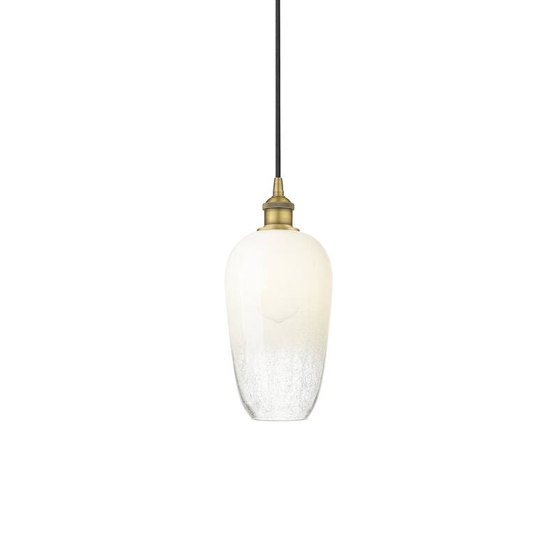 Innovations Lighting 616-1P-15-7 Brookhaven Flute Pendant Brookhaven - Brushed Brass / Opal