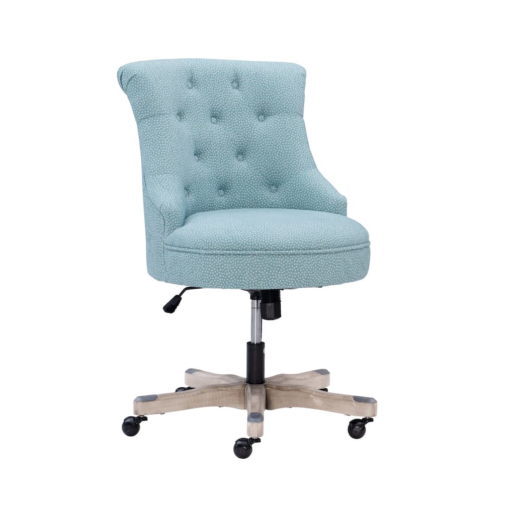 Tufted Plush Office Chair - 39.75" - Blue and Brown