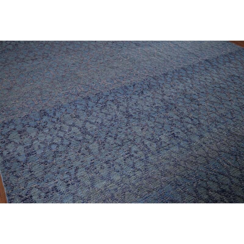 All-Over Trellis Moroccan Oriental Large Rug Hand-Knotted Wool Carpet - 9'8"x 14'7"