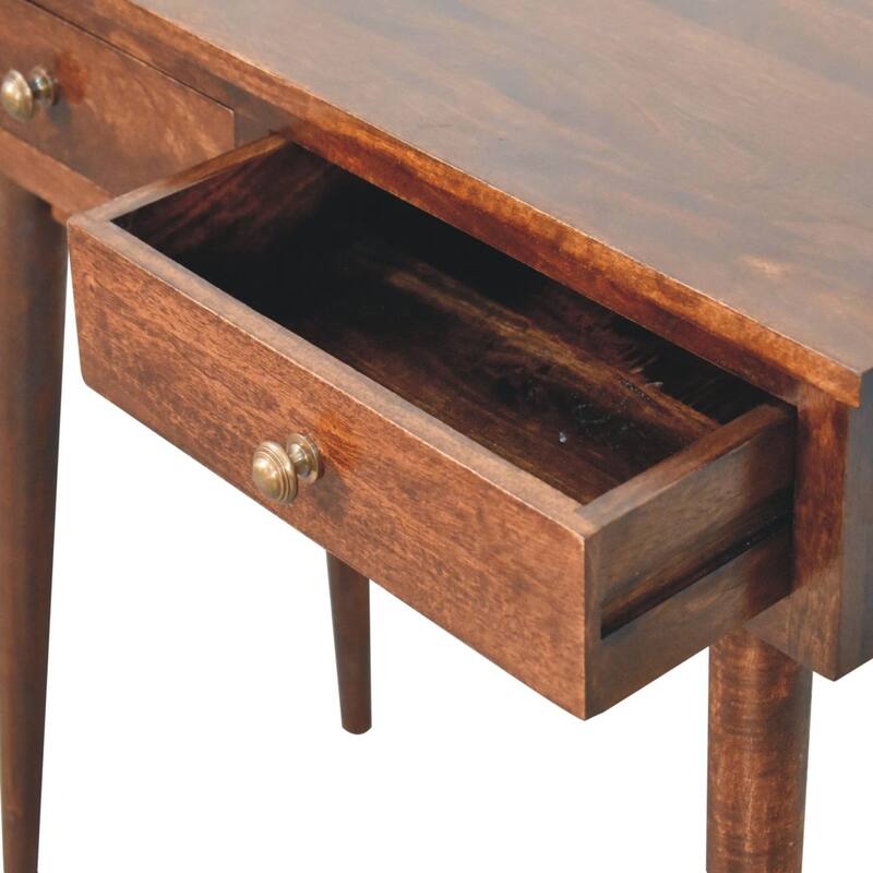 Artisan Furniture Solid Wood California Walnut Hallway 2 Drawer Console Table, Brown