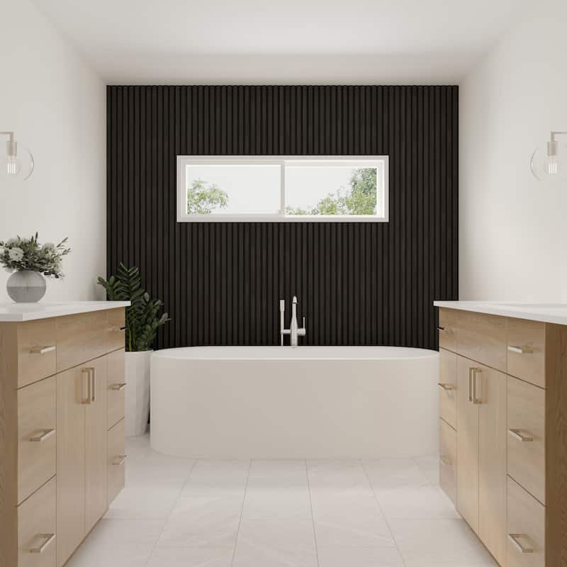 2 Pack Acoustic Wood Wall Panels - 94" - Charcoal