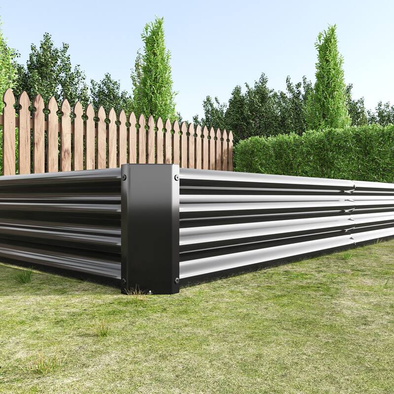 GDFStudio - Large Oval Metal Raised Garden Bed for Vegetables, Flowers, and Plants, Outdoor Backyard Planter Box