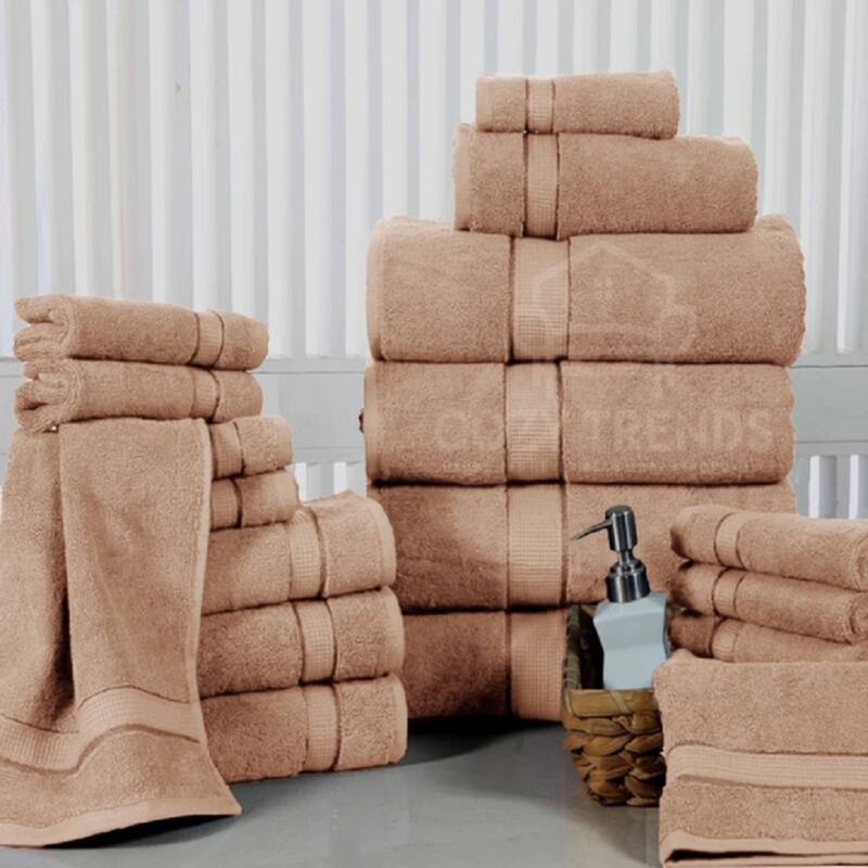 18PC Bath Towel Set 100% Long Stapled Cotton Thick Absorbent Soft 600 GSM - 27''x54'' - Linen