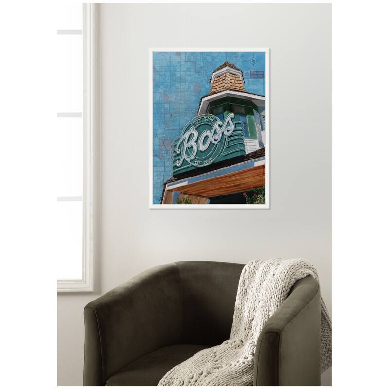 Kate and Laurel The Boss by Krista V. Allenstein Framed Canvas Wall Art Print