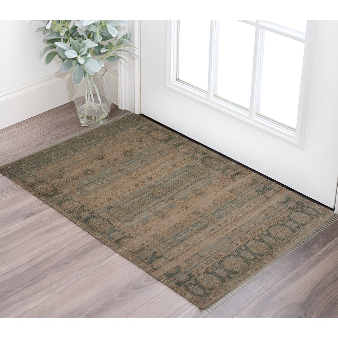 HomeRoots Baso Oriental Transitional Rectangle Area Rug