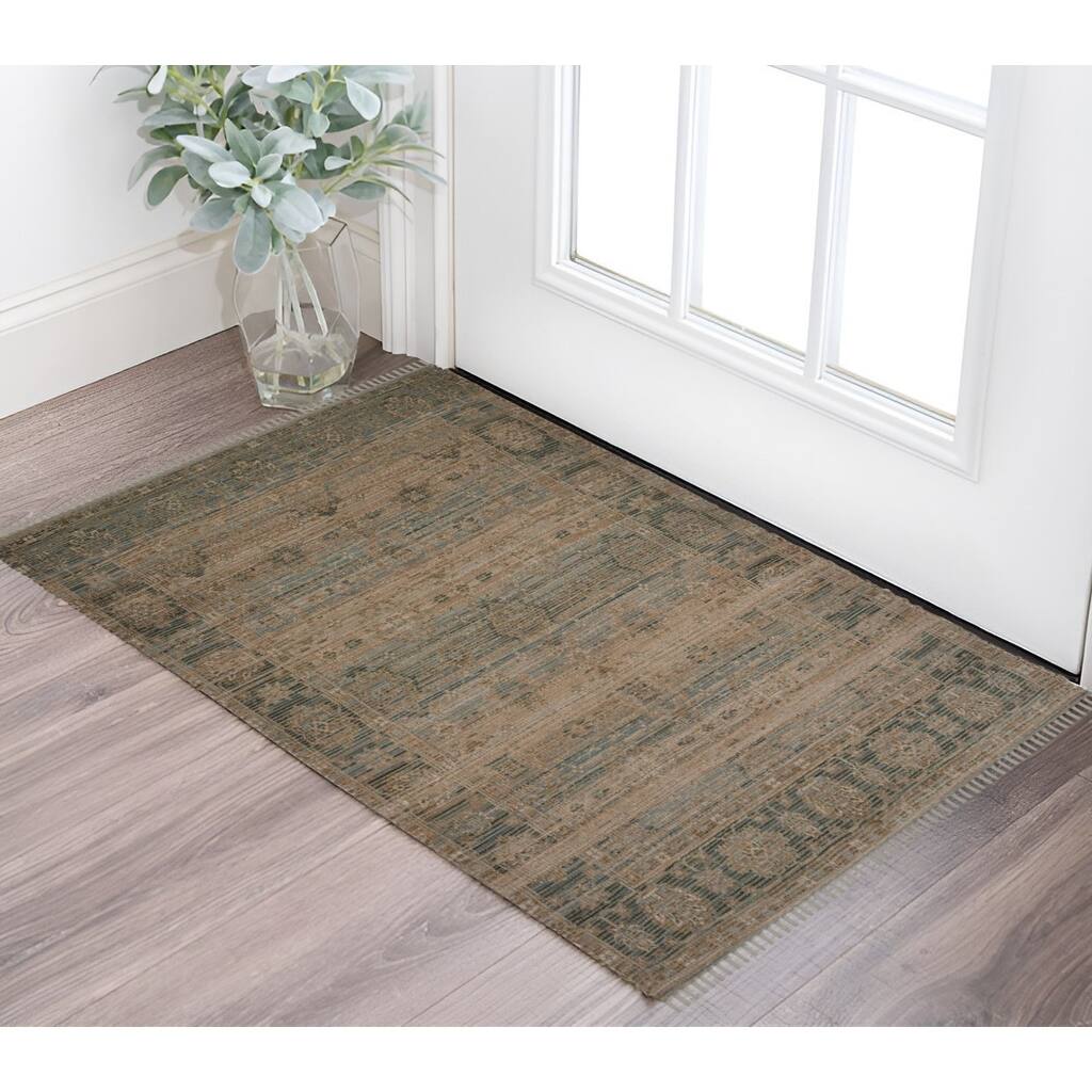 HomeRoots Oriental Transitional Rectangle Area Rug