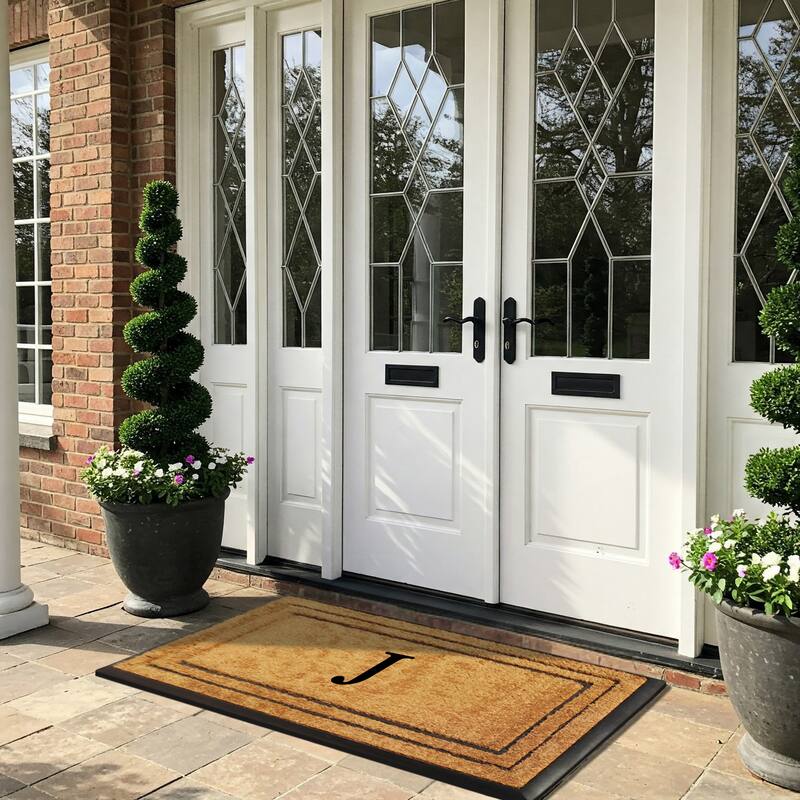 A1HC Natural Coir & Rubber Door Mat, Heavy Duty, Dirt Trapping, Long-Lasting Entrance Doormats,Thick & Durable Outdoor Entry Mat