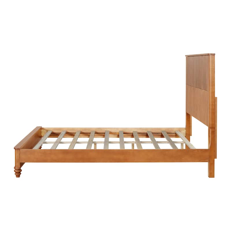 GDFStudio - Harrison Sturdy Solid Wood Bed Frame with Tall Headboard for Elegant Bedrooms