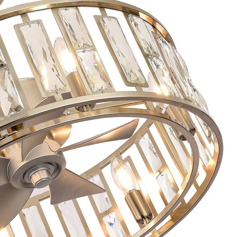20-In Chandelier Caged Ceiling Fan with Light and Remote(5-blade)