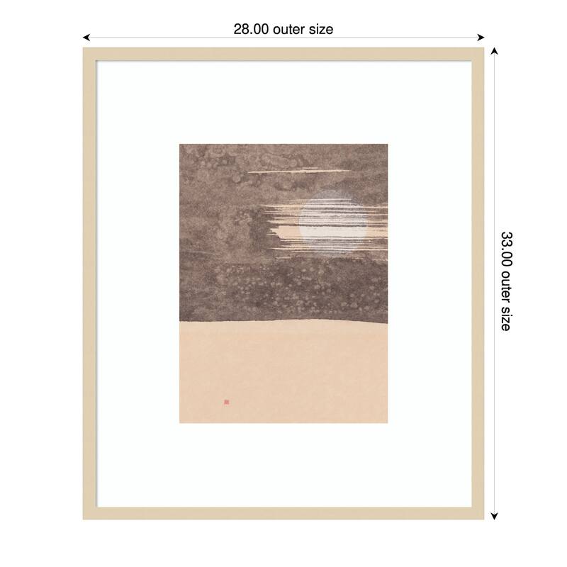 Study At the Seaside by Thoth Adan Wood Framed Wall Art Print - Natural - 28 x 33 in