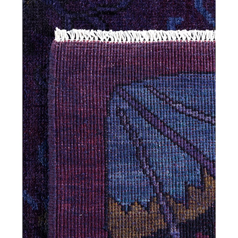 Overdyed One-of-a-Kind Hand-Knotted Square Area Rug - Purple - 5' 1" x 5' 3"