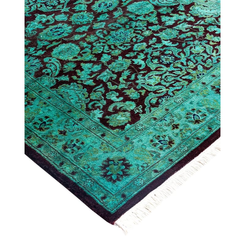 Contemporary Overdyed Wool Hand Knotted Runner - 2' 6" x 13' 9"