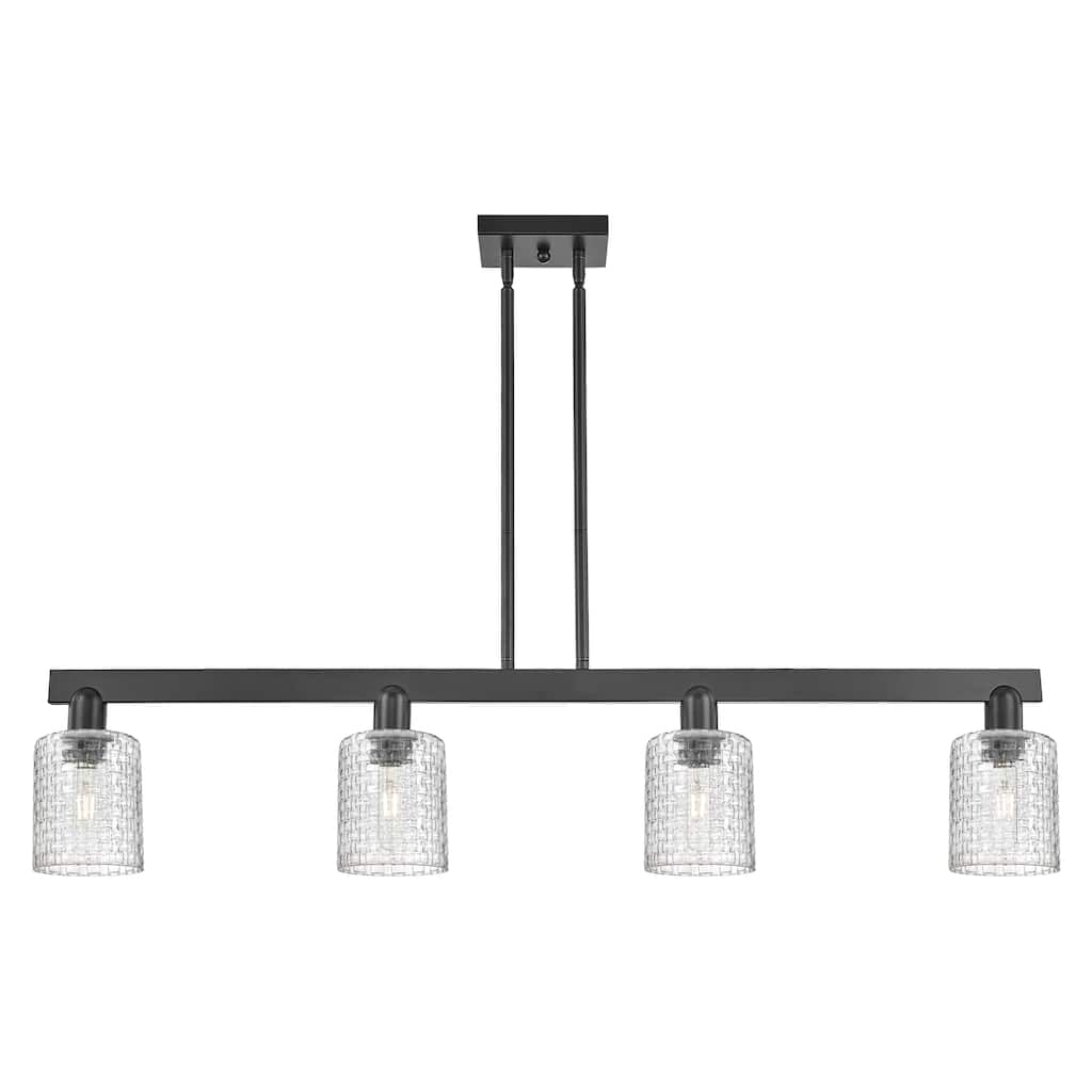 Innovations Lighting Endless Possibilities Arcadia - Cobbleskill - 4 Light 48" Basketweave Stem Hung Island Light