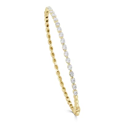 Joelle Collection Diamond Bangle Oval Shape 1.50ct. 14K Gold - White