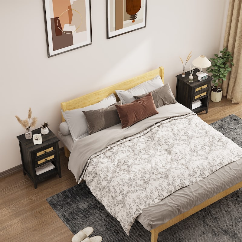 Rattan Nightstand (Set of 2)