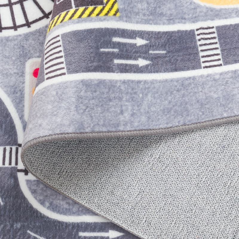 SAFAVIEH Santa Monica Kids Secundina Kids Rug - 6' Round - Light Grey/Grey - Round