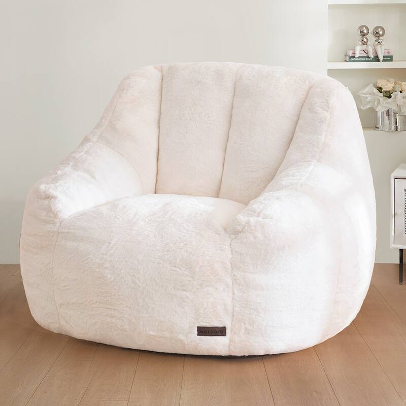Ultra-Soft Faux Fur 38.6" Bean Bag Chair Floor Sofa