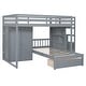 preview thumbnail 14 of 28, Full Over Twin Bunk Bed with Wardrobe & Drawers, Grey