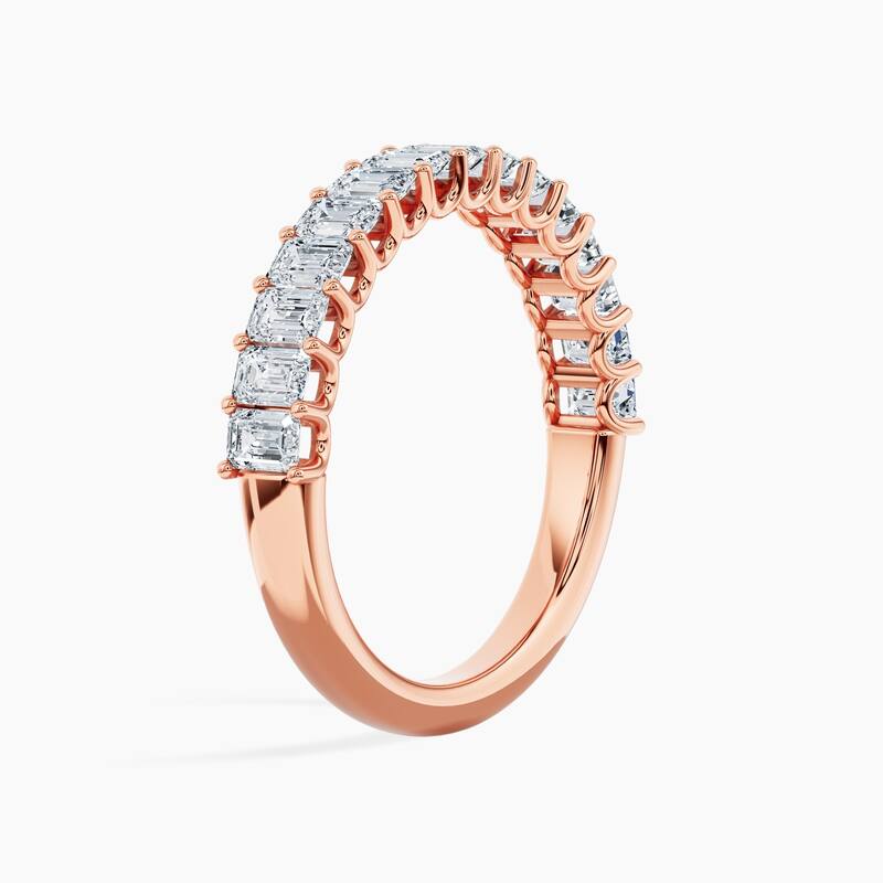 Auriya 14k Gold Emerald North-South Lab Grown Diamond Half Eternity Band 1.50 - 6.00 ct. tw. (F-G, VS)