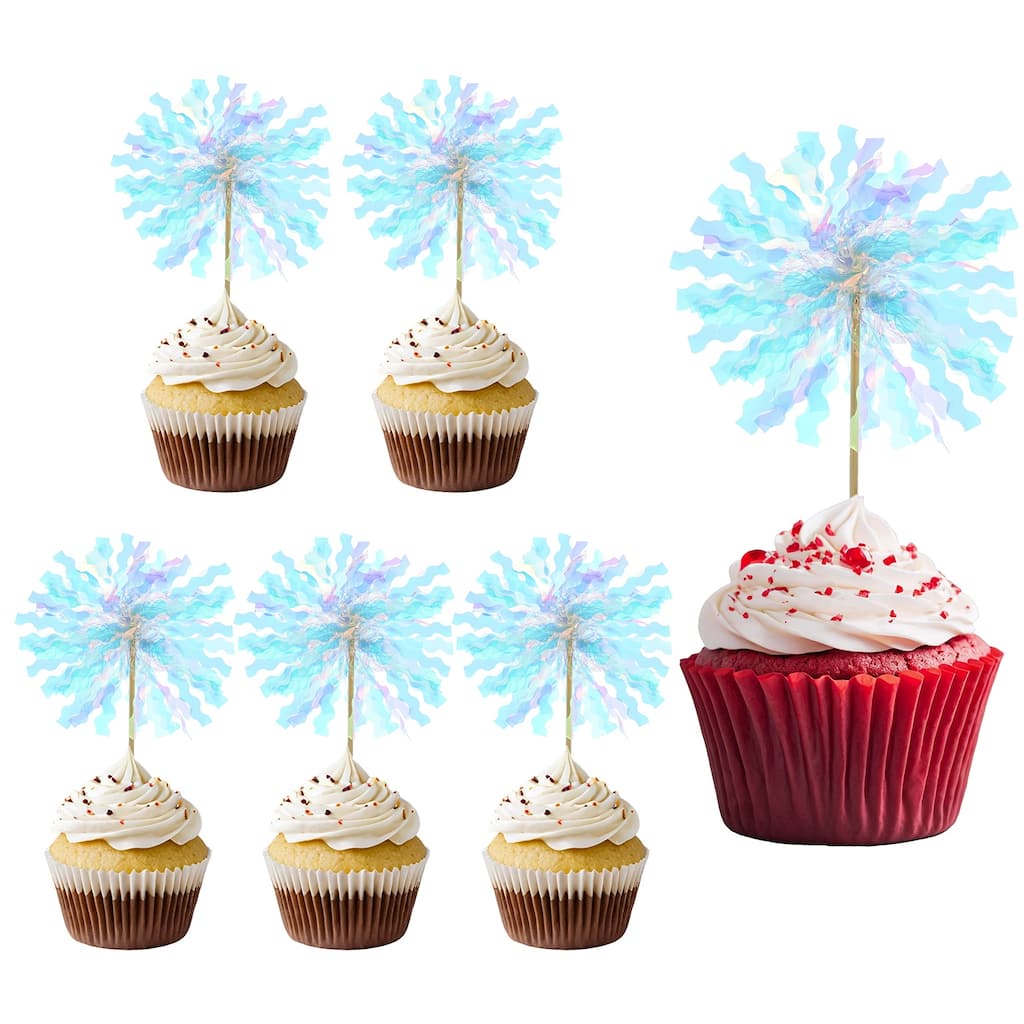 30 Pcs Firework Cupcake Toppers Sparkle Tassel Picks Sparkle