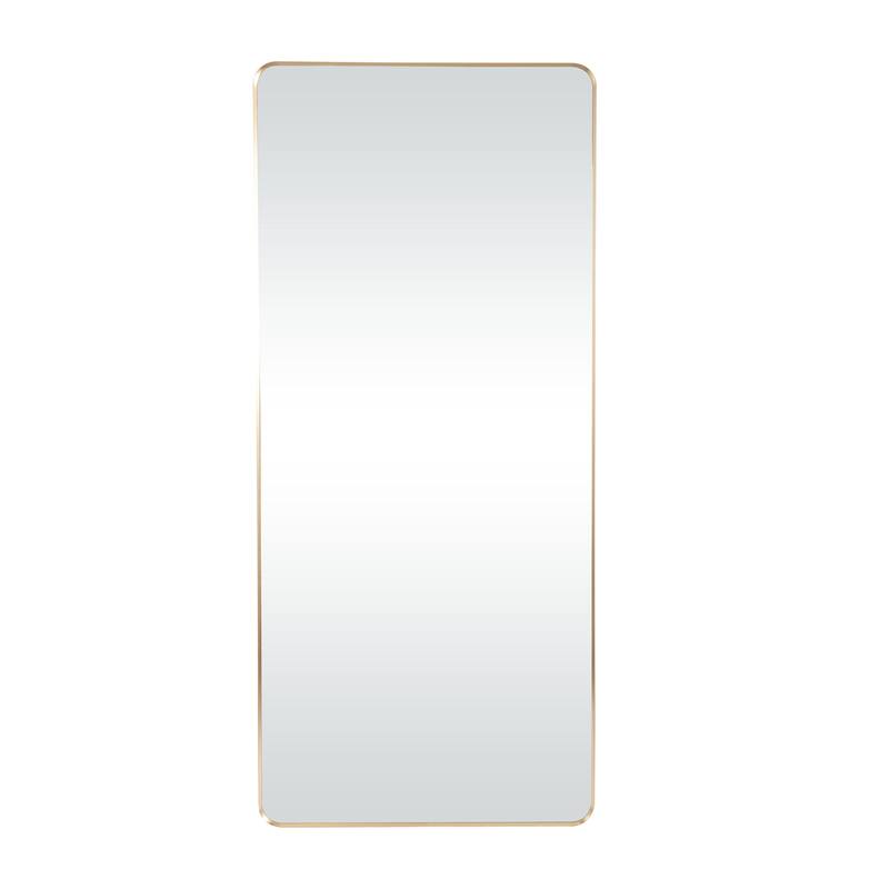 Metal Room Wall Mirror with Thin Frame - Gold - CosmoLiving by Cosmopolitan - Gold - 32"W, 71"H