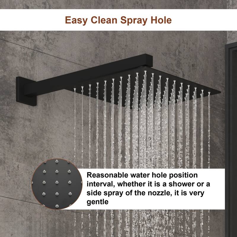 High Pressure Wall Mounteded Pressure-Balanced Shower System in Matte Black