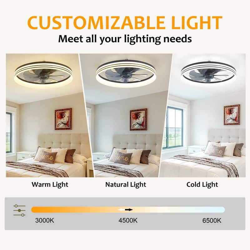 Modern Dimmable LED Ceiling Fan With Lights & Remote Control - Quiet, Safe, And Easy Installation For Bedrooms