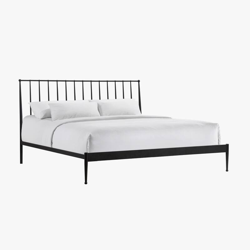 Intercon Transitional Metal Panel Bed, Black - King