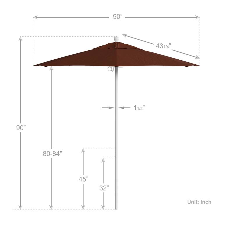 California Umbrella 75' Venture Series Patio Umbrella, White Aluminum Pole Fiberglass Ribs Push Lift Olefin