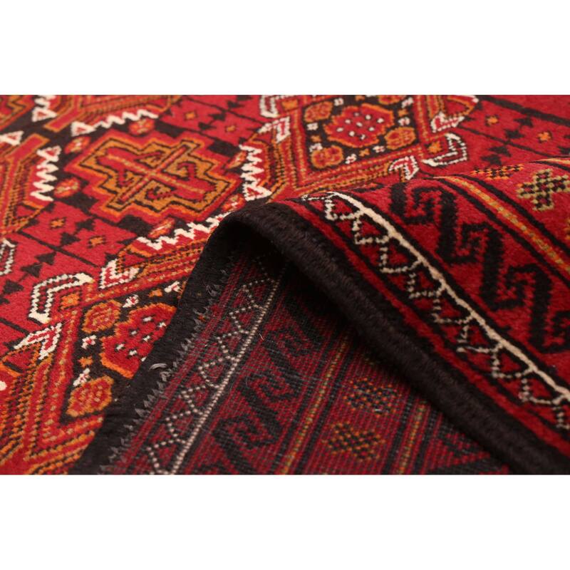 ECARPETGALLERY Hand-knotted Teimani Red Wool Rug - 3'5 x 6'11