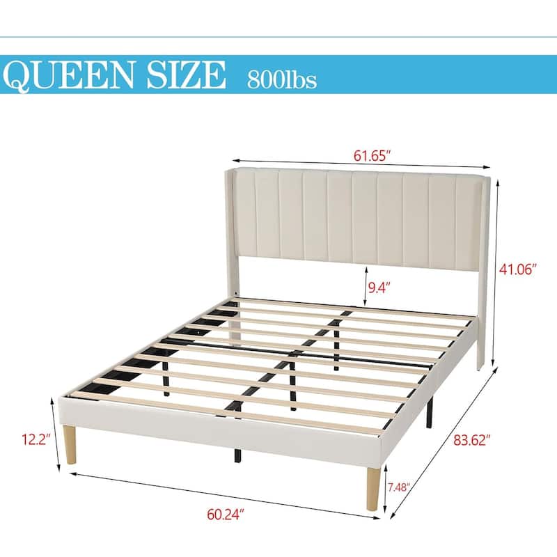 Alazyhome Upholstered Platform Bed Frame
