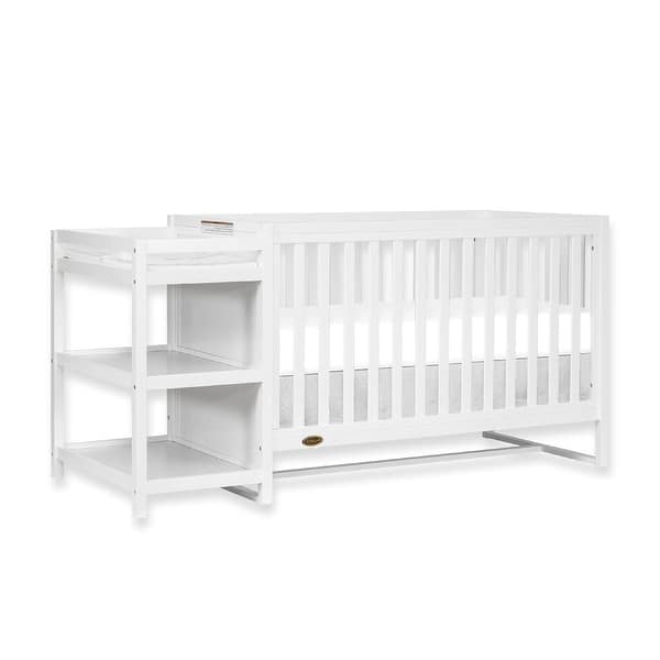 slide 2 of 14, Dream On Me Milo 5-In-1 Convertible Crib and Changing Table I Free Changing Pad White