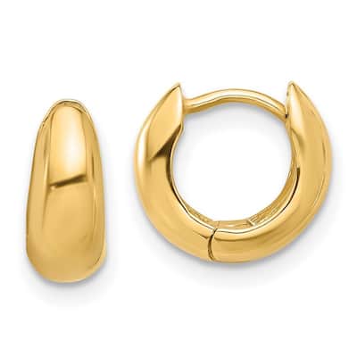 Curata 14k Yellow Gold Polished Hinged Hoop Earrings - 10x11.6mm