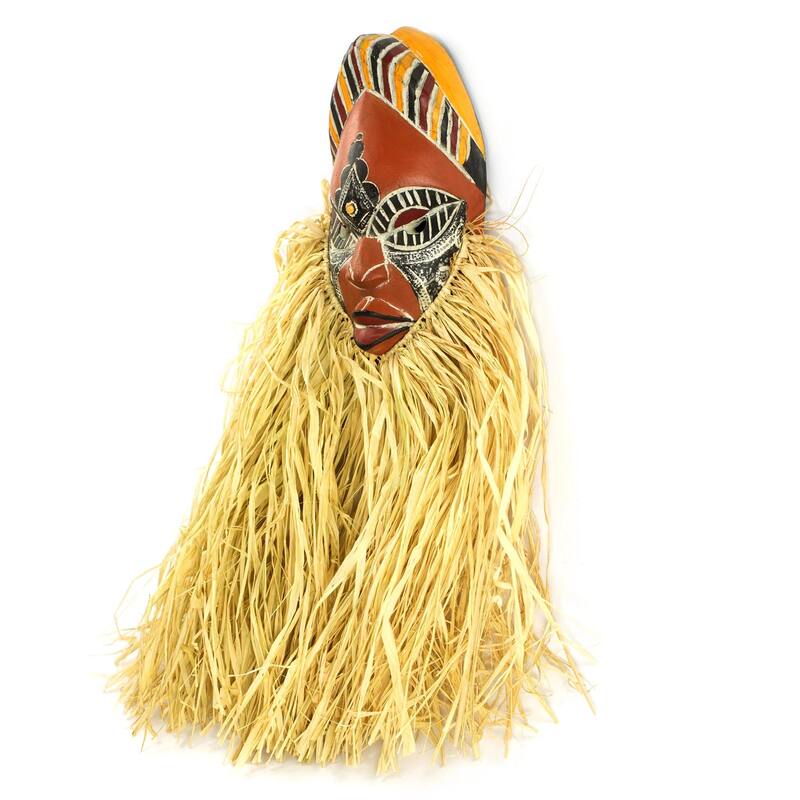 African Wood Mask, Dance For Peace (Ghana) - Brown