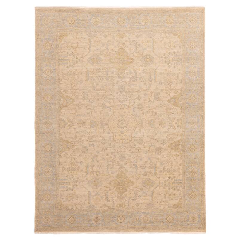 ECARPETGALLERY Hand-knotted Jamshidpour Light Khaki Wool Rug - 8'1 x 10'3