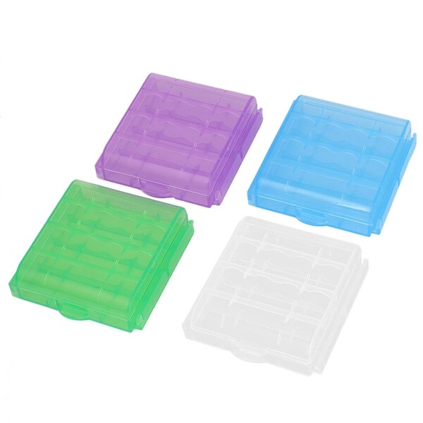 Multicolor Storage Box Case Container 4Pcs for 4 x AA Batteries