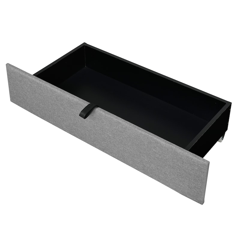 Upholstered Platform Bed with Storage Headboard