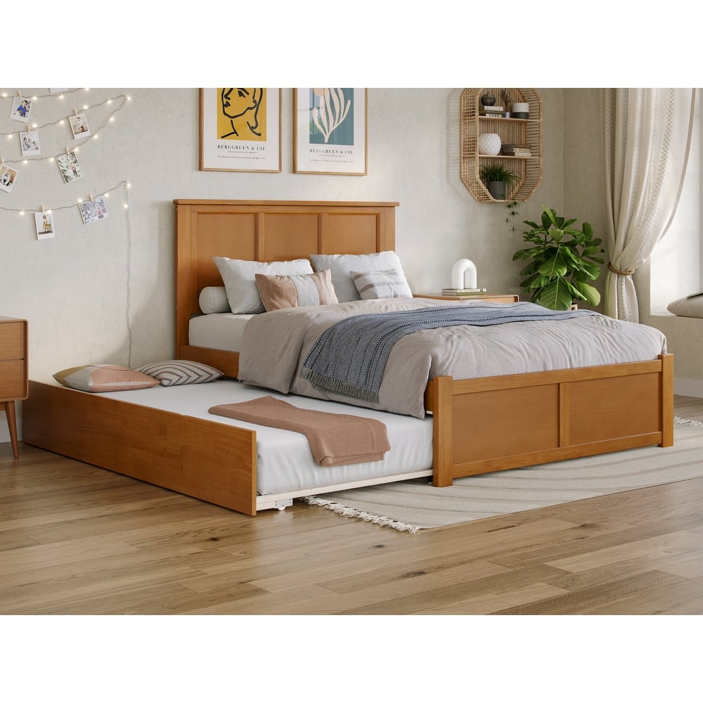 Madison Platform Bed with Footboard and Twin Trundle