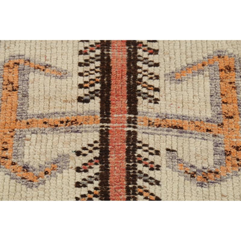 Oushak Turkish Runner Rug Hand-Knotted Wool Carpet - 3'4"x 12'8"