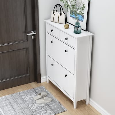 Dresser Shoe Storage Cabinet Fold Out Drawer Space Saving