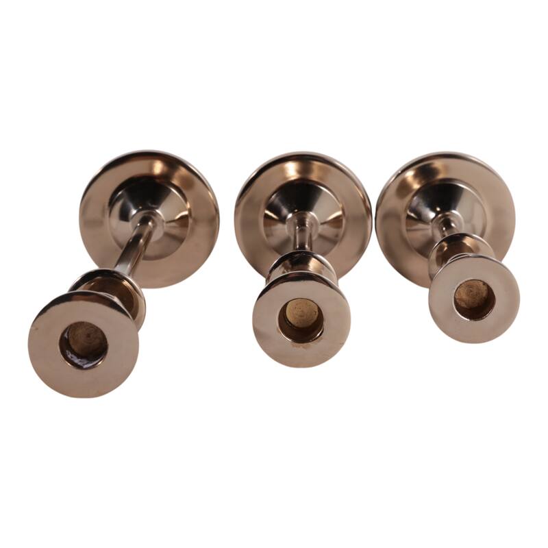 Metal Candle Sticks Sleek Modern Design Home Decor - 10/13/16" Bronze - 3.75" x 3.75" x 15.5"