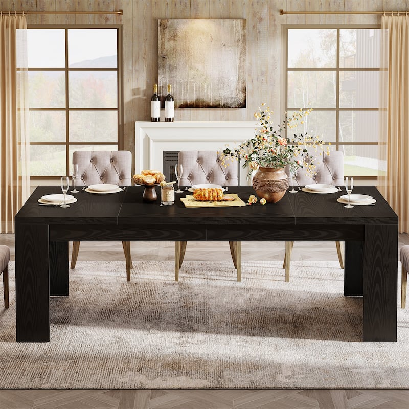 70.86-Inch Rectangular Dining Table for 6-8, Farmhouse Wooden Kitchen Table