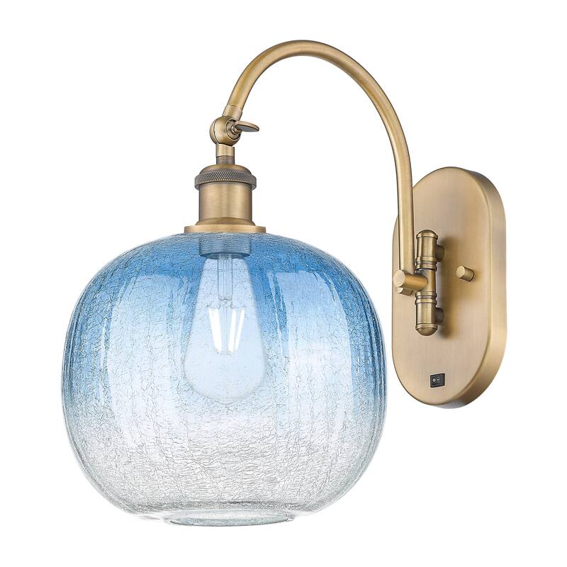 Innovations Lighting Endless Possibilities Ballston - Brookhaven Sphere - 1 Light 11" Swiveling Sconce - Brushed Brass/Sapphire Blue