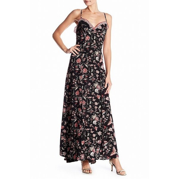 black dress with small flowers