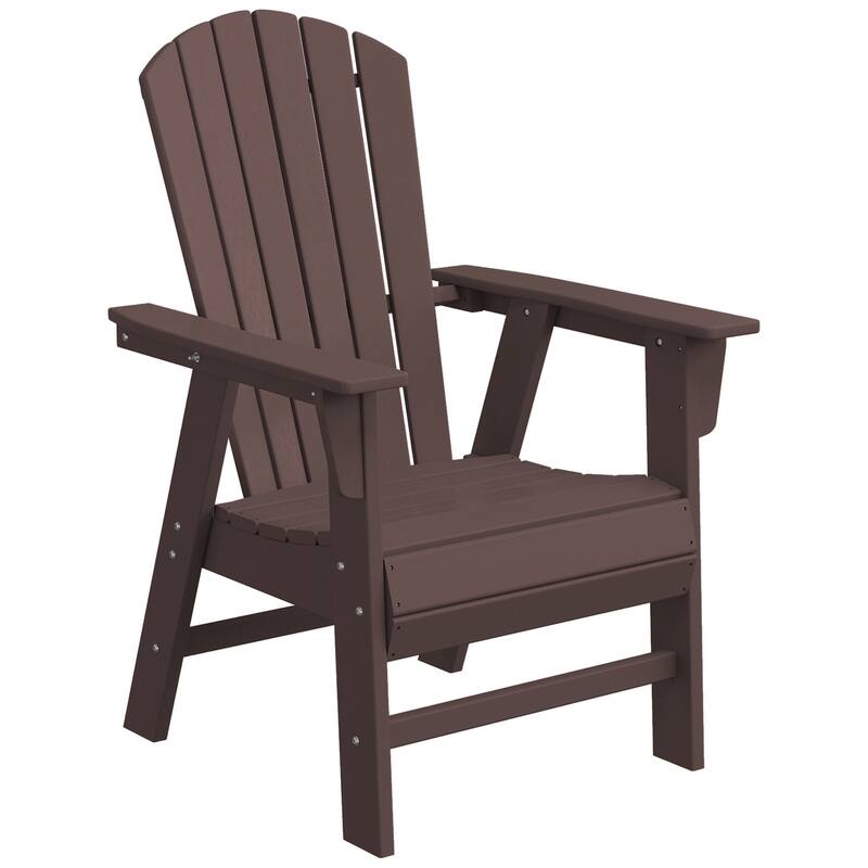 Altura Hdpe All Weather Outdoor Patio Adirondack Dining Chair - Dark Brown