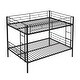 preview thumbnail 9 of 9, Black Metal Full Over Full Bunk Bed Kids Bed with Under-bed Storage